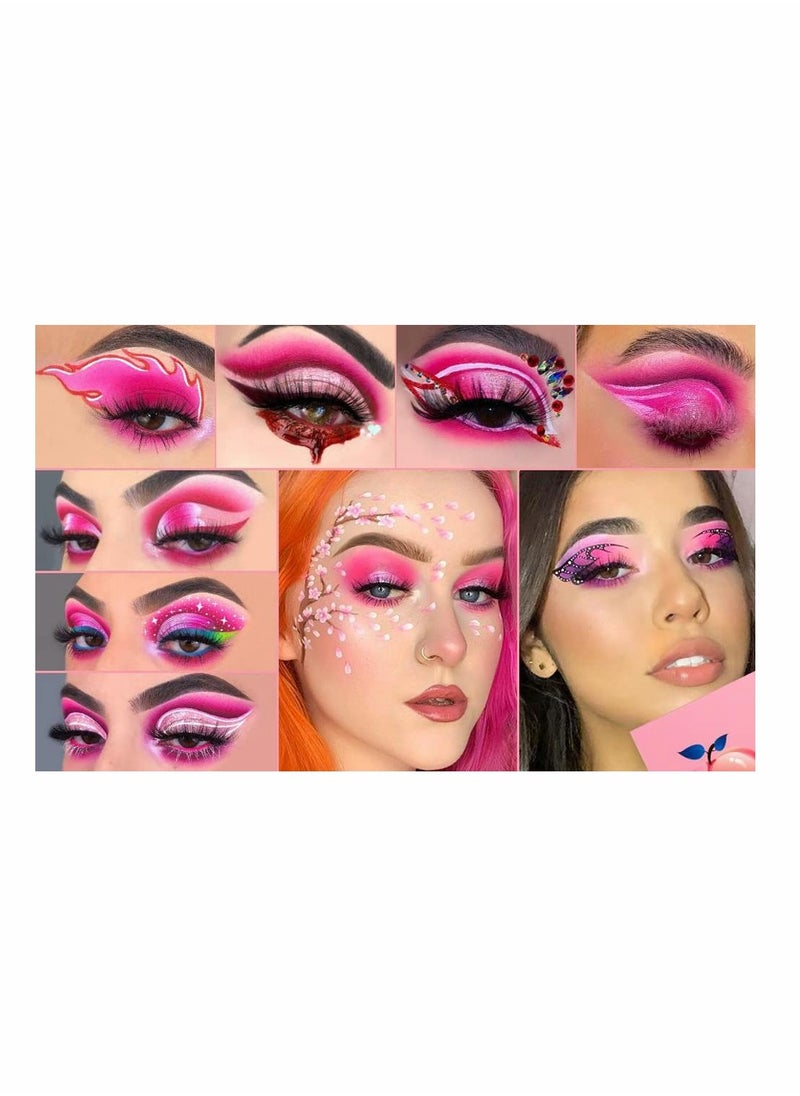 SYOSI - Pink Eyeshadow Palette Makeup Blendable Purple Peach Pink Shades Eye Shadow Pallet Matte Shimmer Cream Bright Violet Small Tone Palette 12 Color for Girl Women Mother - Image 1