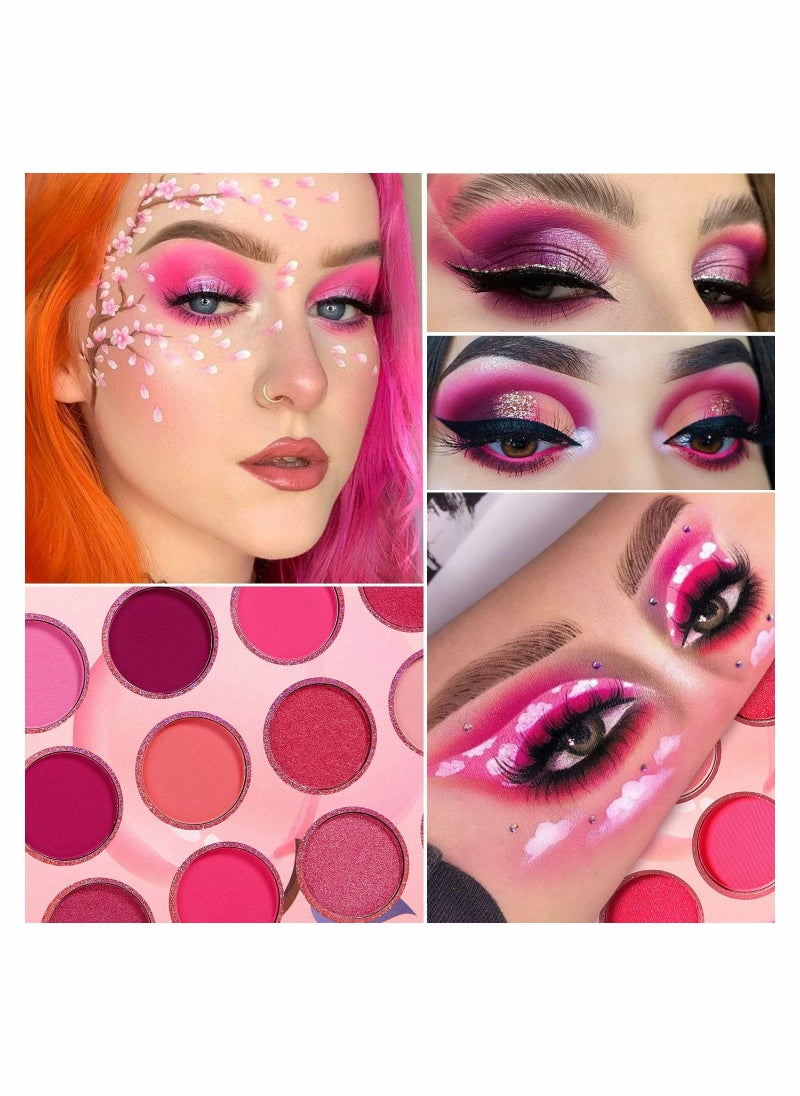 SYOSI - Pink Eyeshadow Palette Makeup Blendable Purple Peach Pink Shades Eye Shadow Pallet Matte Shimmer Cream Bright Violet Small Tone Palette 12 Color for Girl Women Mother - Image 1