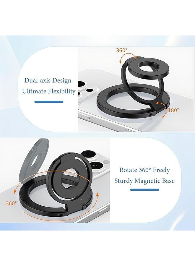 مقبض الهاتف المغناطيسي حلقة Magsafe ، حامل حلقة الهاتف المغناطيسي والوقوف ، متوافق مع MagSafe ، 2 طريقين قابل للطي معدني لجميع الهواتف - Image 2