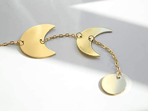 INSHREYS Wall Decorations | Boho Accents Wall Decor | Moon Phases Art | Moon Phase Wall Hanging | Bohemian Decor for Bedroom, Home, Living Room, Apartment or Dorm (24.8 INCH, GOLDEN) - Image 5