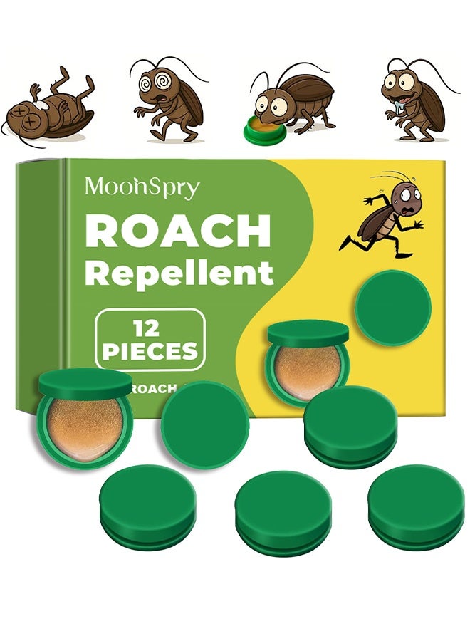 MOONSPRY Roach Repellent, Natural Cockroach Repellent, Roach Traps Indoor/Outdoor Use, Roach Killer Indoor Infestation For Small & Large Roaches, Non-Toxic, Long Lasting Protection (12 Pieces) - Image 1