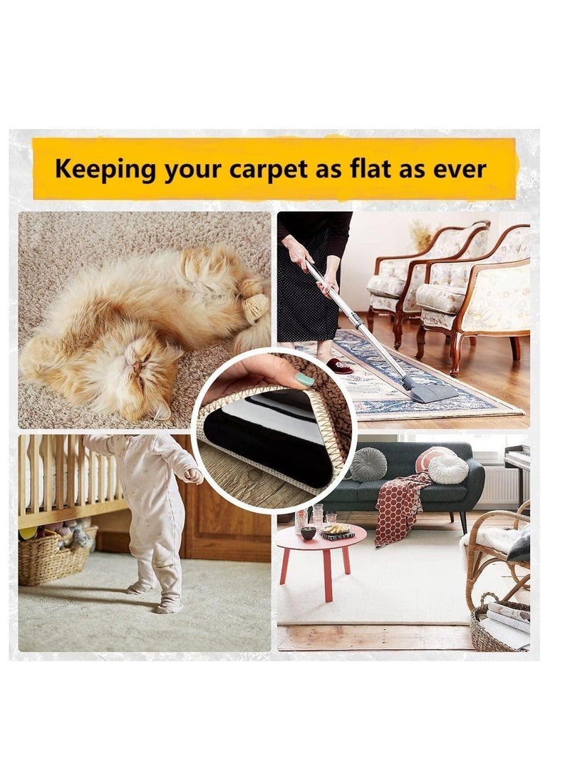 كابتن تيك Rug Gripper Non Slip Rug Pad for Area Rugs Non Skid Reusable Rug Tape Rug Corners Grippers for Hardwood Floors Tile and Wall Keeping Your Rug in Place Making Corner Flat 12PCS - Image 2