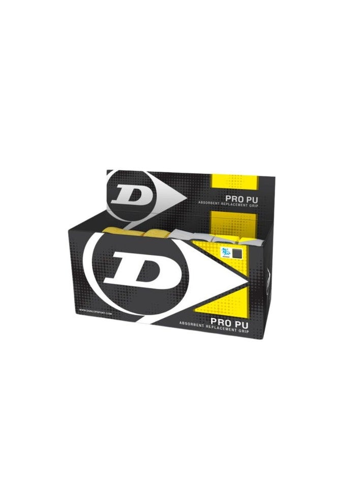 DUNLOP Pro PU Replacement Over Grip – Ultra-Tacky, Sweat-Absorbent & Durable Grip Tape for Tennis, Badminton & Squash