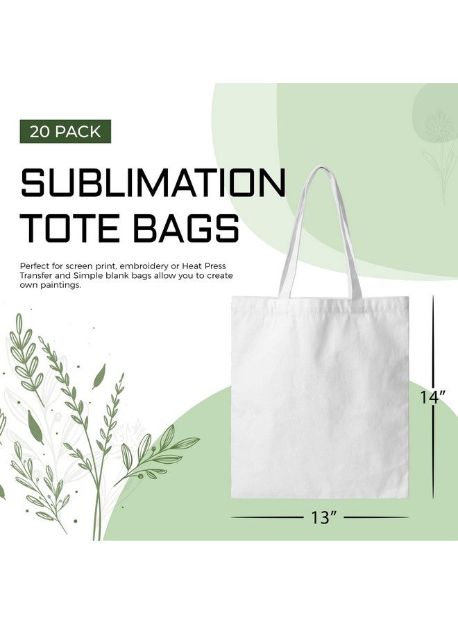 Joyclub Joyclub 20 Pack Sublimation Tote Bags Blanks Polyester Canvas Tote Bags Reusable Grocery Bags to Decorate Painting Crafting Sublimation DIY For Gift  - Image 2