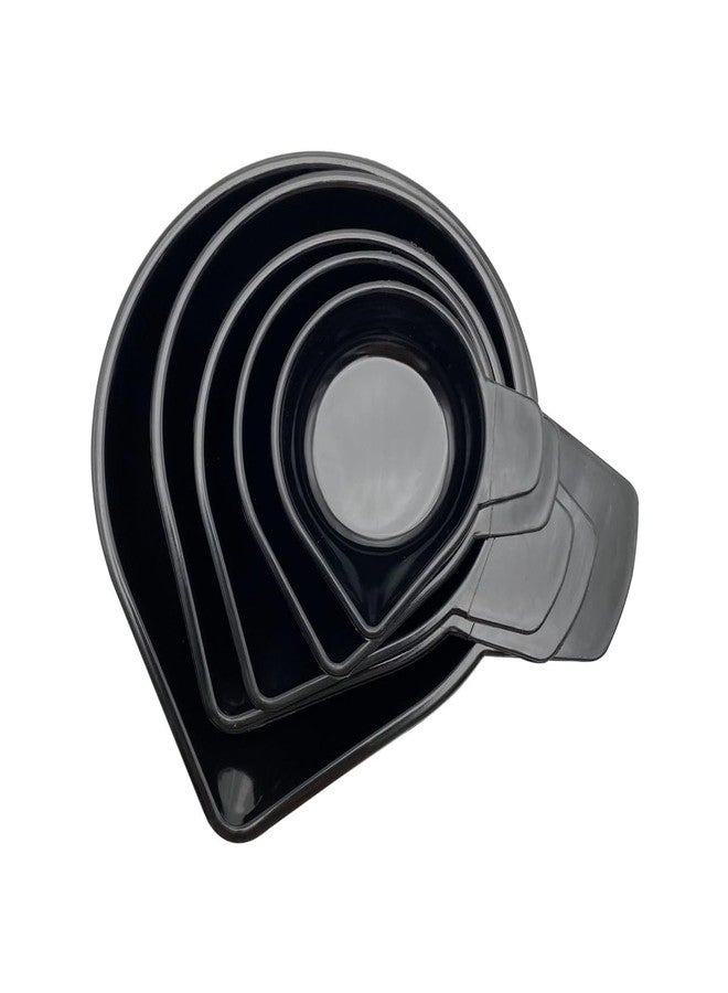 لوزين مجموعة صواني ميزان رقمي بلاستيكية من لوزين مكونة من 5 قطع: 5 أحجام مختلفة (48*18 مم، 58*18 مم، 70*18 مم، 85*18 مم، 100*18 مم)، أسود، سهلة الصب والتوزيع، مناسبة للمجوهرات والتوابل والخرز وما إلى ذلك. - Image 3