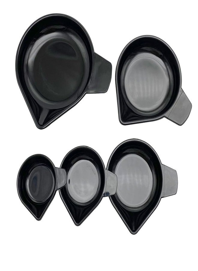 لوزين مجموعة صواني ميزان رقمي بلاستيكية من لوزين مكونة من 5 قطع: 5 أحجام مختلفة (48*18 مم، 58*18 مم، 70*18 مم، 85*18 مم، 100*18 مم)، أسود، سهلة الصب والتوزيع، مناسبة للمجوهرات والتوابل والخرز وما إلى ذلك. - Image 1