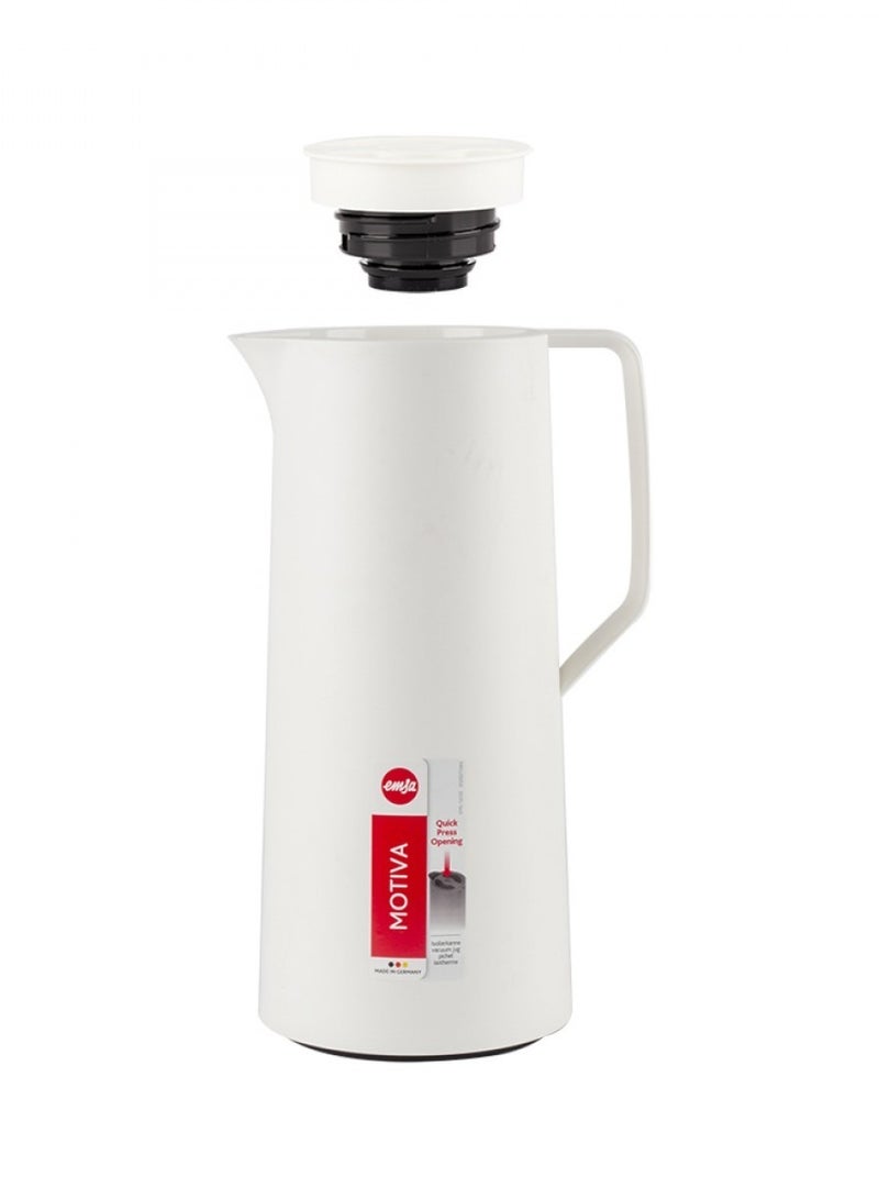 EMSA German Thermos Motiva White with a luxurious cylindrical design, 1 liter capacity - Image 2