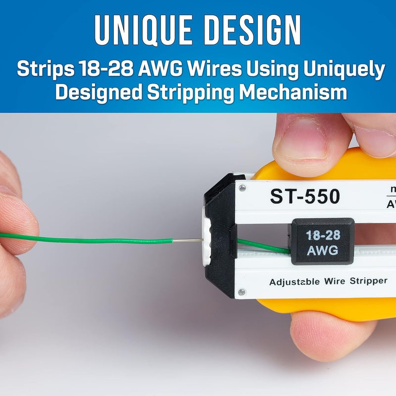 Jonard Tools ST-550 Adjustable Precision Wire Stripper for 18-28 AWG - Image 2