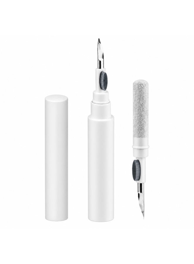 3-in-1 Earbud Cleaning Pen with Metal Detail Tip, Soft Dust Brush and Flocked Cleaning Sponge, Portable Cleaner for Earbuds, Charging Cases and Small Device Gaps, White - Image 1
