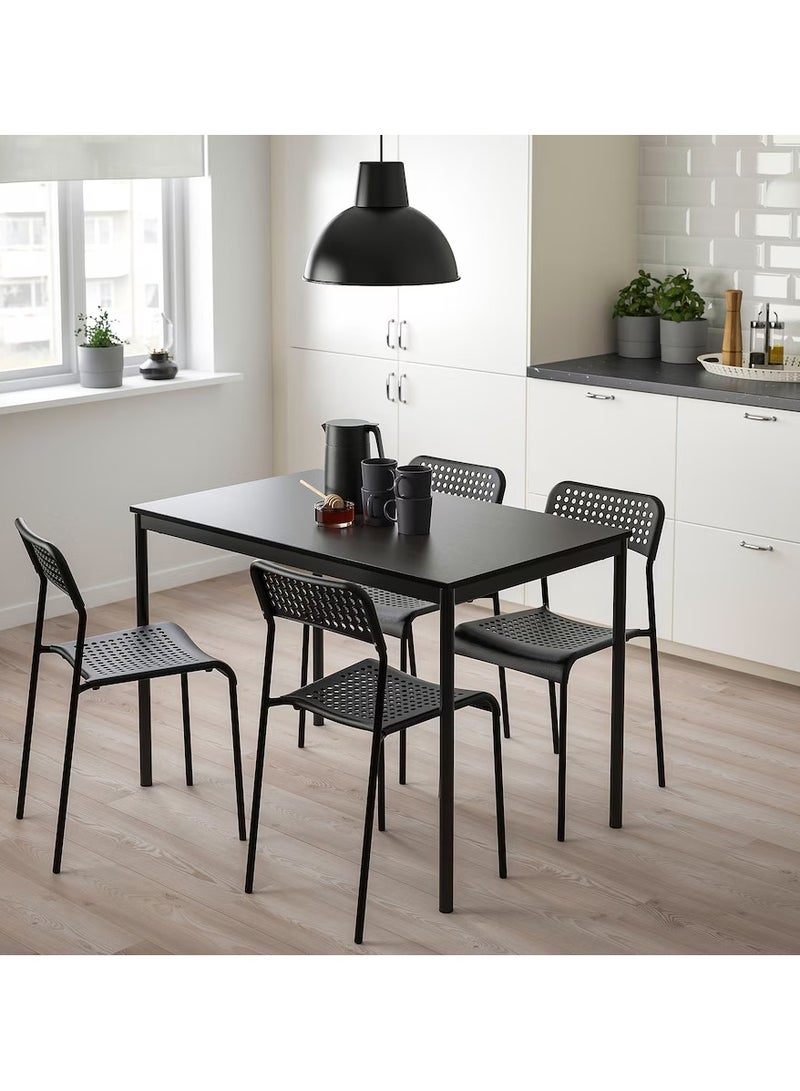 Selecto Hub Dining Table, Sturdy Metal Frame Durable Tabletop, Black 110 x 67 cm - Image 1