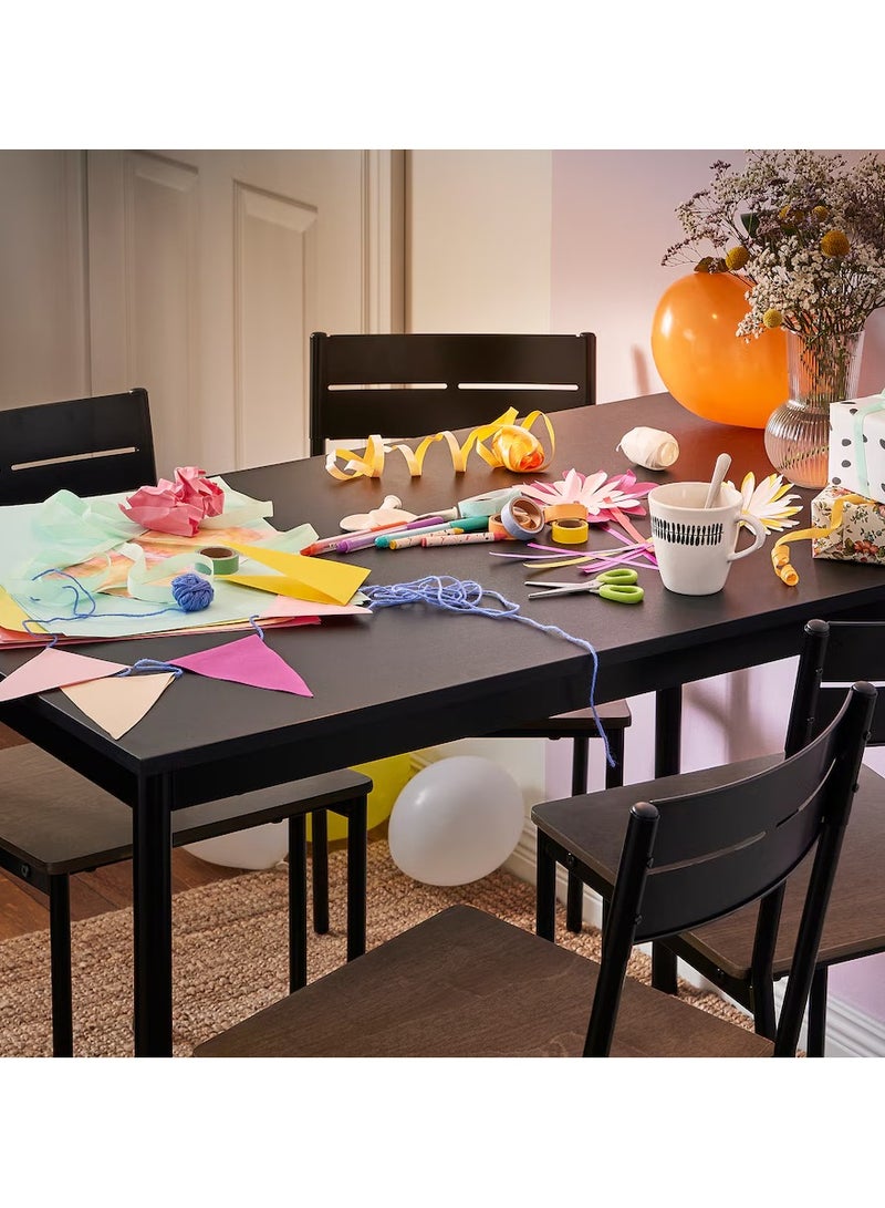 Selecto Hub Dining Table, Sturdy Metal Frame Durable Tabletop, Black 110 x 67 cm - Image 3