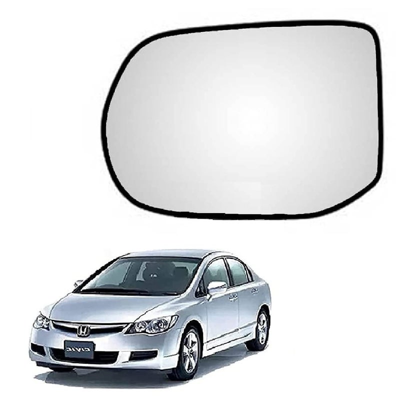 STYCARO OVRM Side Rear View Mirror Glass/Sub Mirror Plate compatible with Honda Civic 8th GEN, F/L 2006-2012 Year Model (LEFT PASSENGER SIDE) - Image 1