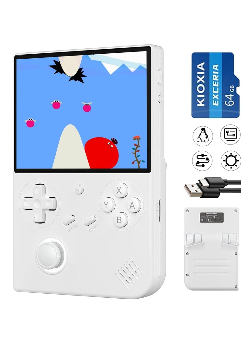 ANBERNIC  RG40XXV Handheld Game Console 4.0 Inch IPS TF Card With 10000+ Games 3200mAh 6+Hours Battery Support Wireless Network(64G White)  - Image 1