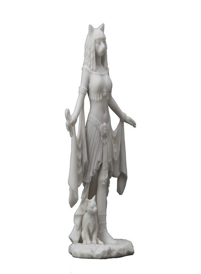 فيرونيز ديزاين تمثال باستيت، إلهة الحماية المصرية، من تصميم فيرونيز، مقاس 10 بوصات، مصنوع من الراتنج، بلمسة نهائية من الرخام الأبيض - Image 2