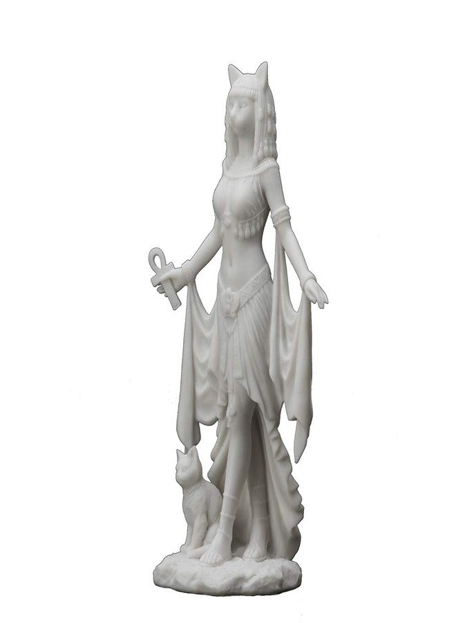 فيرونيز ديزاين تمثال باستيت، إلهة الحماية المصرية، من تصميم فيرونيز، مقاس 10 بوصات، مصنوع من الراتنج، بلمسة نهائية من الرخام الأبيض - Image 3
