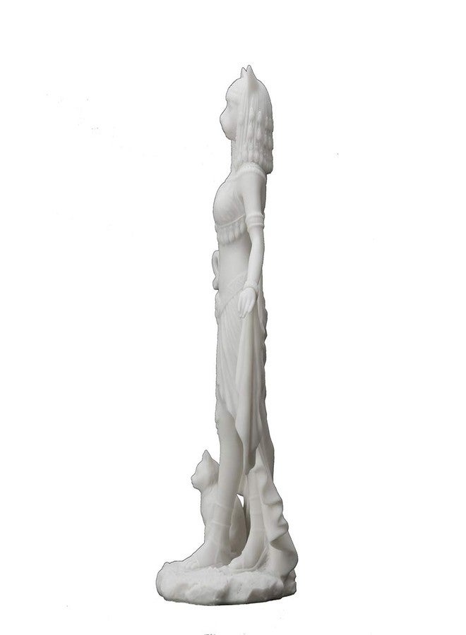 فيرونيز ديزاين تمثال باستيت، إلهة الحماية المصرية، من تصميم فيرونيز، مقاس 10 بوصات، مصنوع من الراتنج، بلمسة نهائية من الرخام الأبيض - Image 4