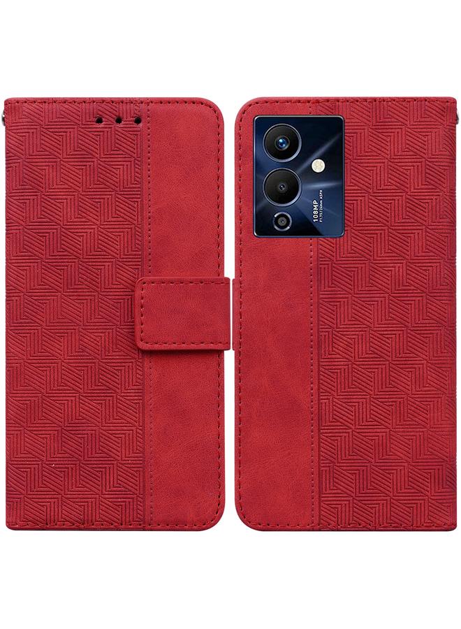 زبون جراب لهاتف Infinix Note 12 Pro 5G، جراب هاتف جلدي قابل للطي منقوش هندسيًا - Image 1