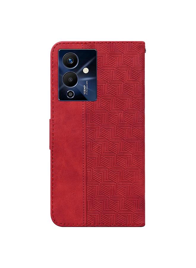 زبون جراب لهاتف Infinix Note 12 Pro 5G، جراب هاتف جلدي قابل للطي منقوش هندسيًا - Image 3