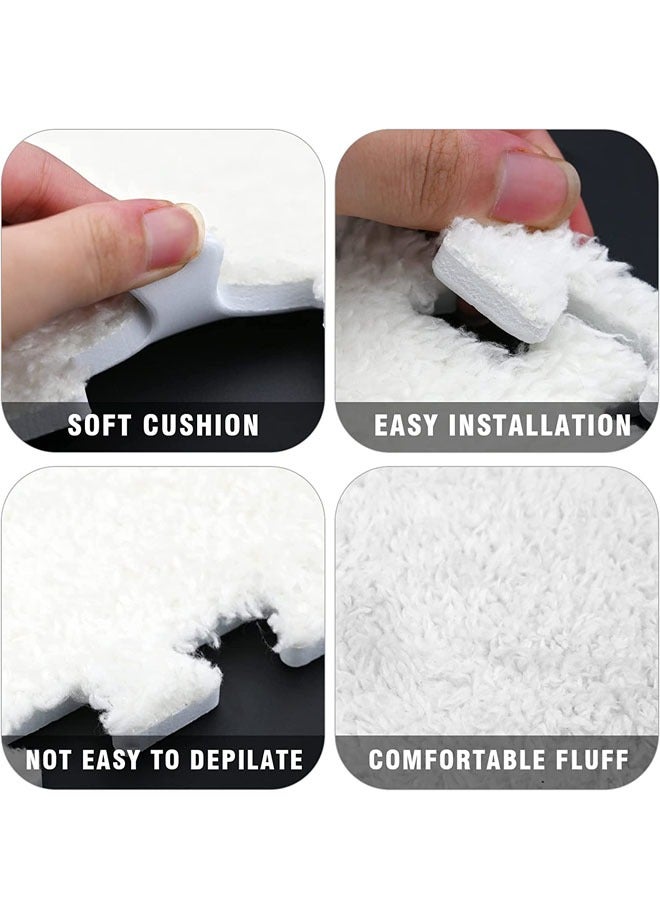 25 قطعة سجادة لعب إسفنجية 30x30 سم سجادة ألغاز أرضية ناعمة من القطيفة المتشابكة من الفوم المتشابك وسادة وسادة حماية أرضية يوجا واللياقة البدنية سجادة لعب للأطفال بيضاء - Image 3