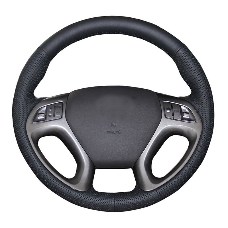 Eiseng DIY Stitching Car Genuine Leather Steering Wheel Cover for Hyundai Tucson IX35 SUV 2010 2011 2012 2013 2014 2015 Interior Accessories 15 inches