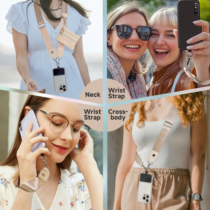 FUVLIFE Phone Lanyard Crossbody Wrist Strap, Adjustable Clip and Go Strap for Phone with Wallet Crossbody, Phone Strap with Zippered Pouch, Universal Hands-Free for All Cell Phone - Image 2