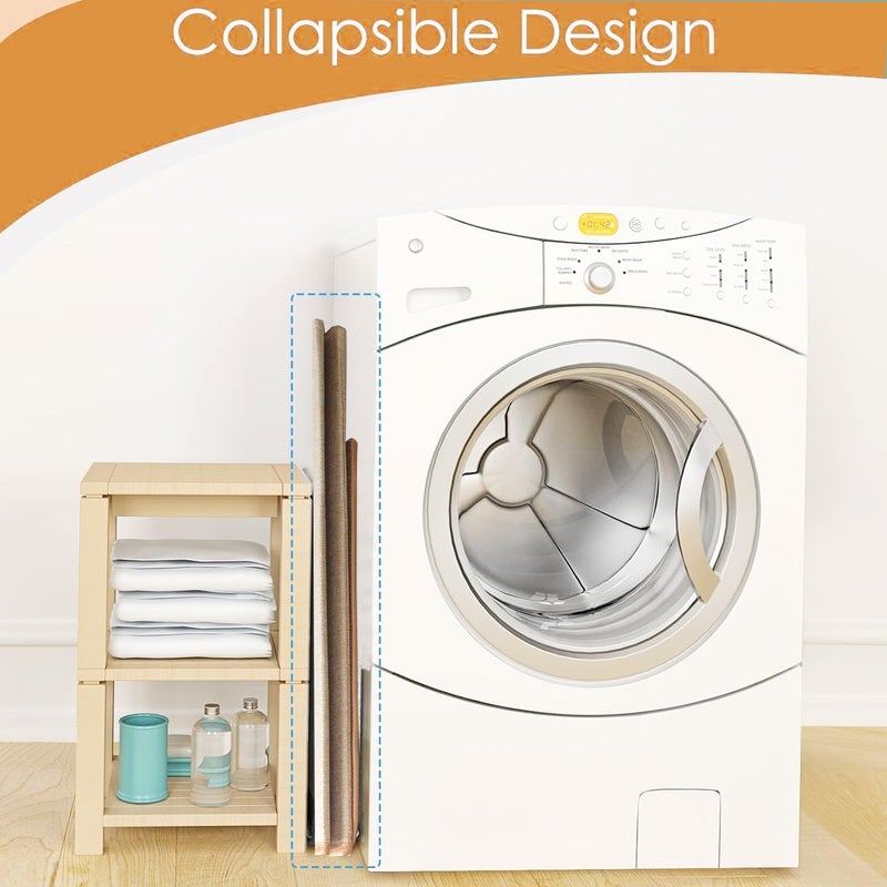 Clesante Laundry Basket with Lid, 58L Foldable Laundry Hamper With Handles, Floor-Standing Dirty Clothes Hamper for Bathroom Bedroom Living Room (Beige) - Image 4