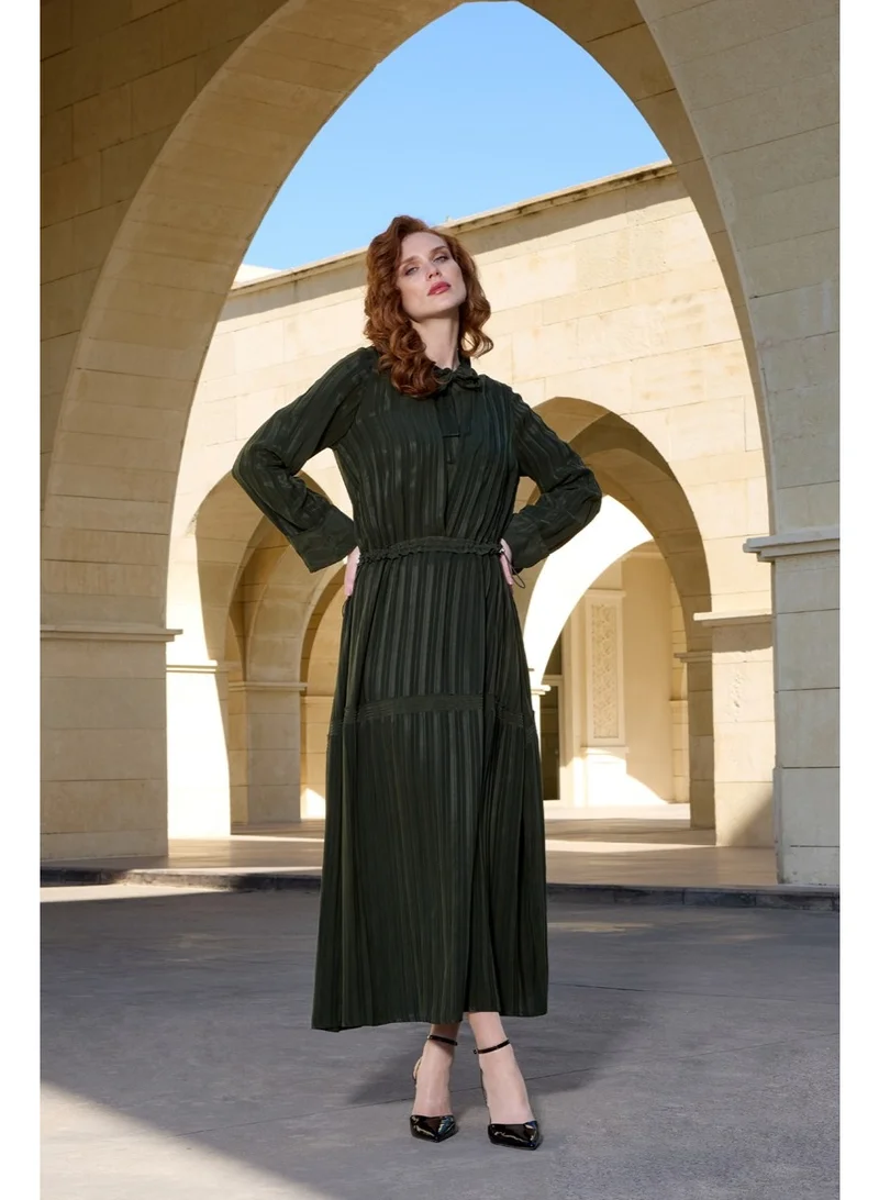 MissWhence  Striped Cupro Dress - Emerald for Women | Best Price UAE