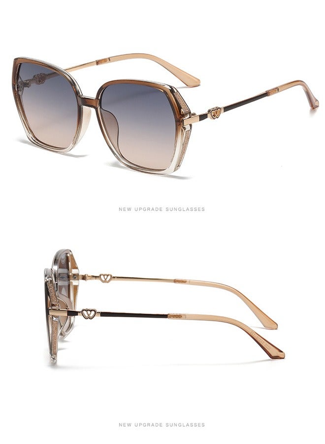 آأزورب نظارات شمسية نسائية فاخرة للسفر والاستخدام اليومي والنساء - فريد بشكل نضارات - حماية من الأشعة فوق البنفسجية 400 - نظارات نظارة عالية الجودة مع تدرج الألوان - أفضل اختيار لعشاق النظارات نضرات أسود بني - Image 5