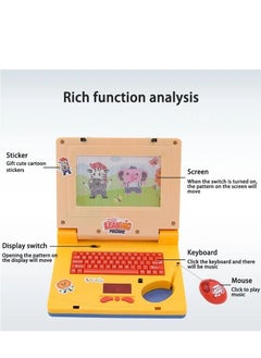 GULFLINK Kids Laptop Learning Machine Computer Toy Early Kids Learning Machine Educational Toys Yellow  - Image 1