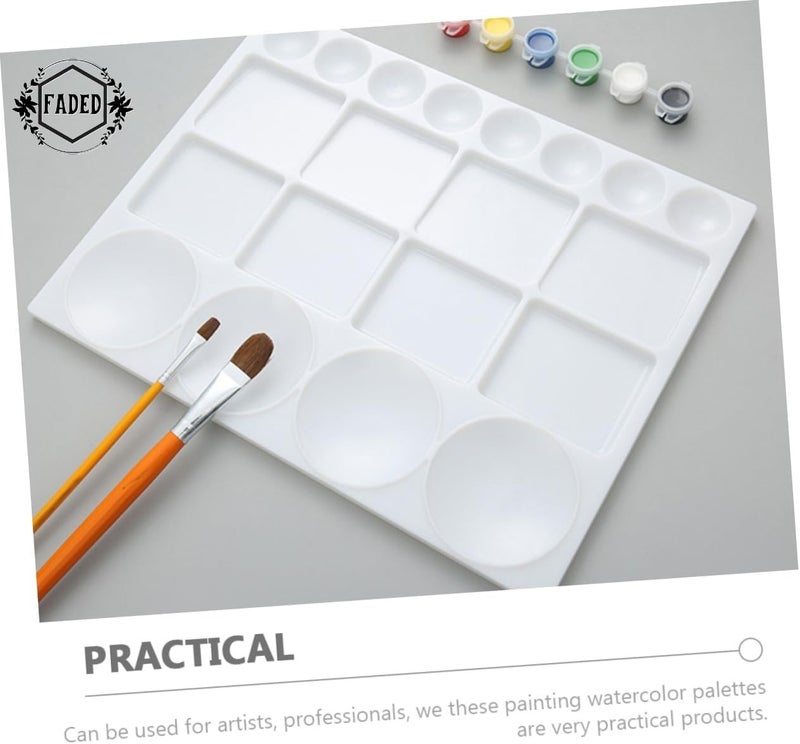 Faded 20-Well Rectangular Plastic Painting Palette (32.5 x 25 cm) – Lightweight Color Mixing Tray for Acrylic, Oil & Watercolor – Ideal for Artists, Students & Professional Painting Projects - Image 5