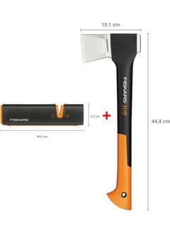 Fiskars Splitting Axe S-X11 + Axe and Knife Sharpener 