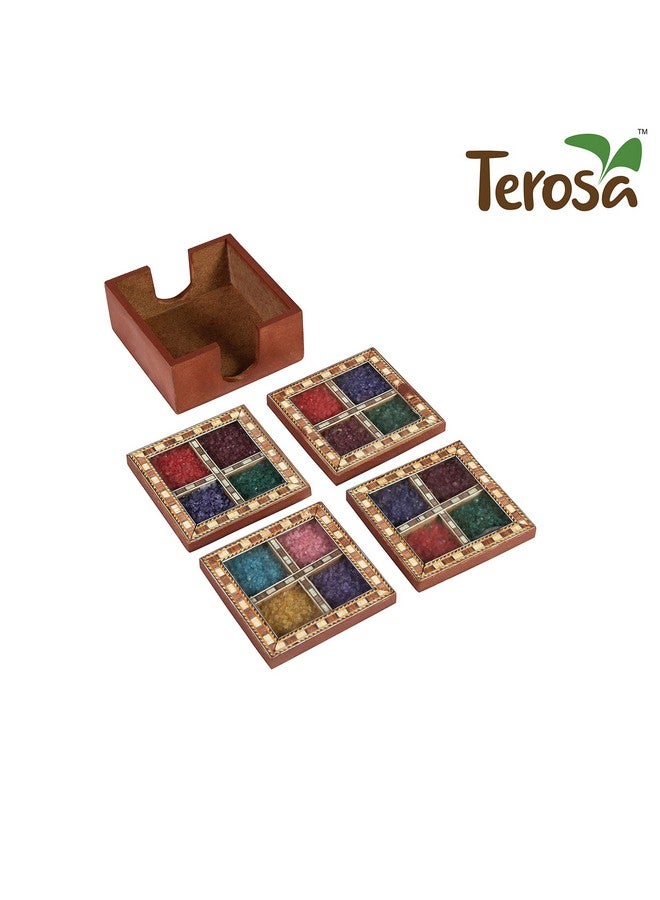 Terosa مجموعة ترواسا جواهر الصحراء من الحرف الخشبية - 4 حوامل أكواب - Image 3