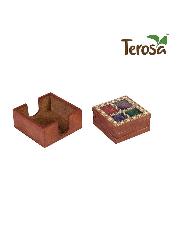 Terosa مجموعة ترواسا جواهر الصحراء من الحرف الخشبية - 4 حوامل أكواب - Image 2