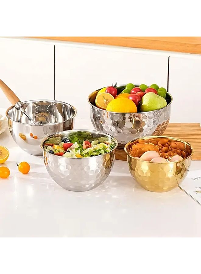وعاء سلطة أوروبي الطراز مطروق فضي، طبق خَبْز للمطبخ، وعاء خفق البيض - Image 1
