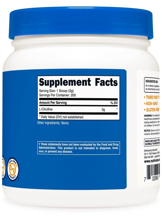 Nutricost مسحوق لسيترولين النقي (قاعدة) (600 جرام) - Image 5