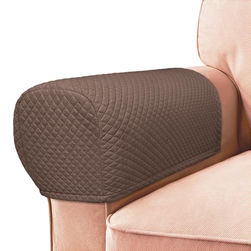 Roytub Couch Arm Covers Sofa Arm Covers Stretch Armrest Cover for Sofa Armchair Loveseat Recliner Sofa armrest Cover Arm Chair Covers Set of 2 Medium Chocolate