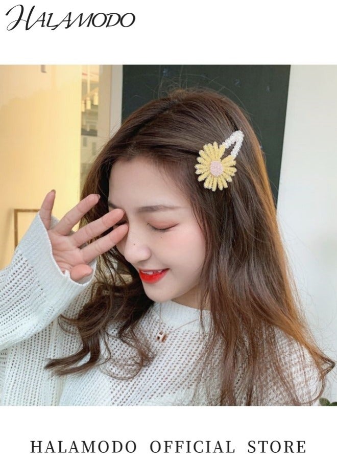HALAMODO Handcrafted Sunflower Hairpin Yellow Floral Design with Sparkling Crystal Accents Secure Metal Clip Elegant and Versatile for Hair Decoration Weddings and Special Occasions - Image 2
