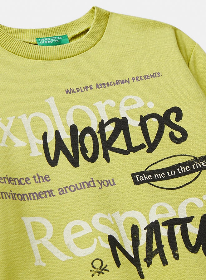 Benetton Boys Sweatshirt with slogan print - Image 2