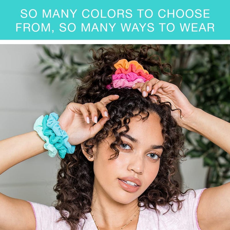 Scunci by Conair The Original Scrunchie Hair Ties, 36 Count Hair Scrunchies for Women, Super-Comfy Waffle Knit, Everyday Style Accessories for Sports and Working Out, Assorted Colors - Image 4