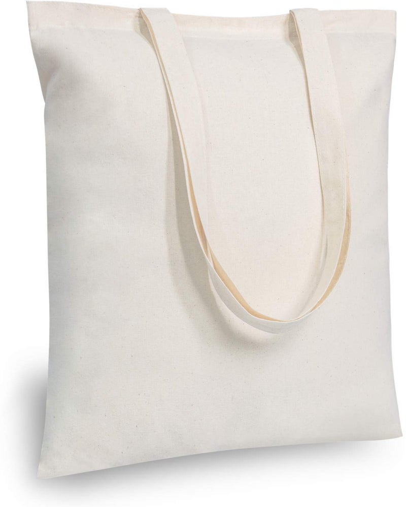 TOPDesign 48-Pack Economical 16"x15" Cotton Tote Bags, Lightweight Medium Reusable Grocery Shopping Cloth Bags, Suitable for DIY, Advertising, Promotion, Gift, Activity - Image 1
