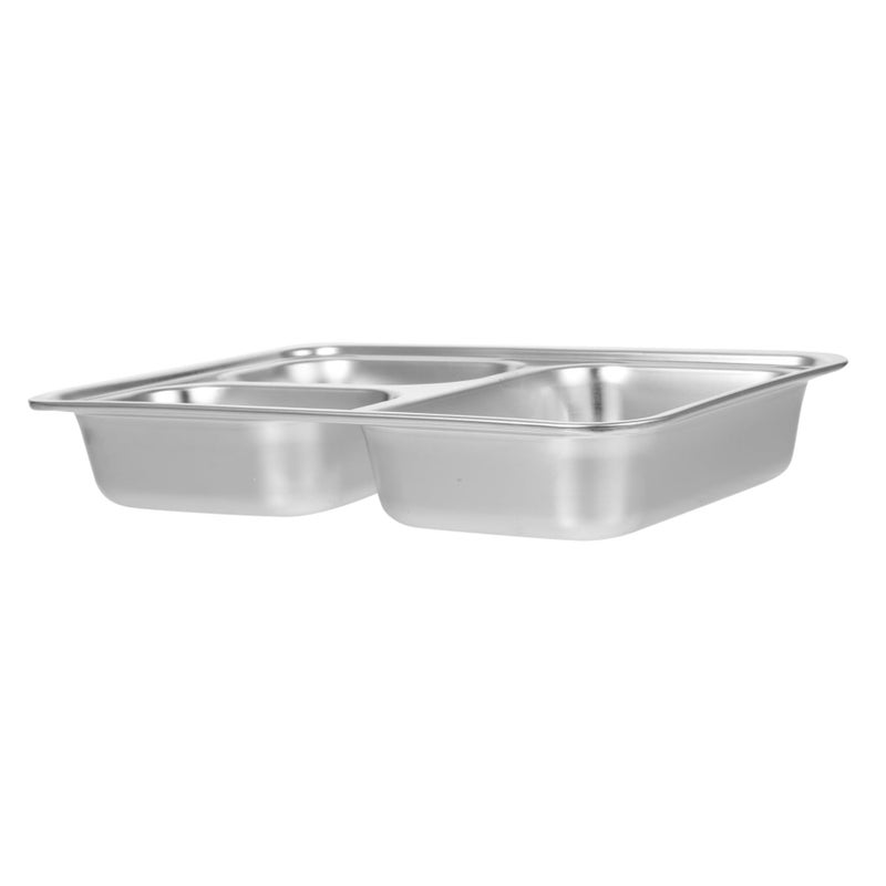 Stainless Steel Three Compartment Suction Plate For Toddlers Portion Control Serving Tray - Image 2