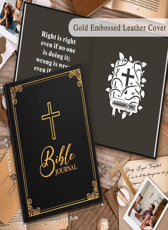 Lanpn Christian Bible Prayer Journal for Men, 91 Days Daily Devotional Journals, Bible Study Notebook with Scripture Verse for Church Pray Notes, Religious Faith Gifts (Black Leather Hardcover) - Image 2
