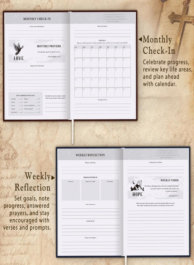 Lanpn Christian Bible Prayer Journal for Men, 91 Days Daily Devotional Journals, Bible Study Notebook with Scripture Verse for Church Pray Notes, Religious Faith Gifts (Black Leather Hardcover) - Image 4