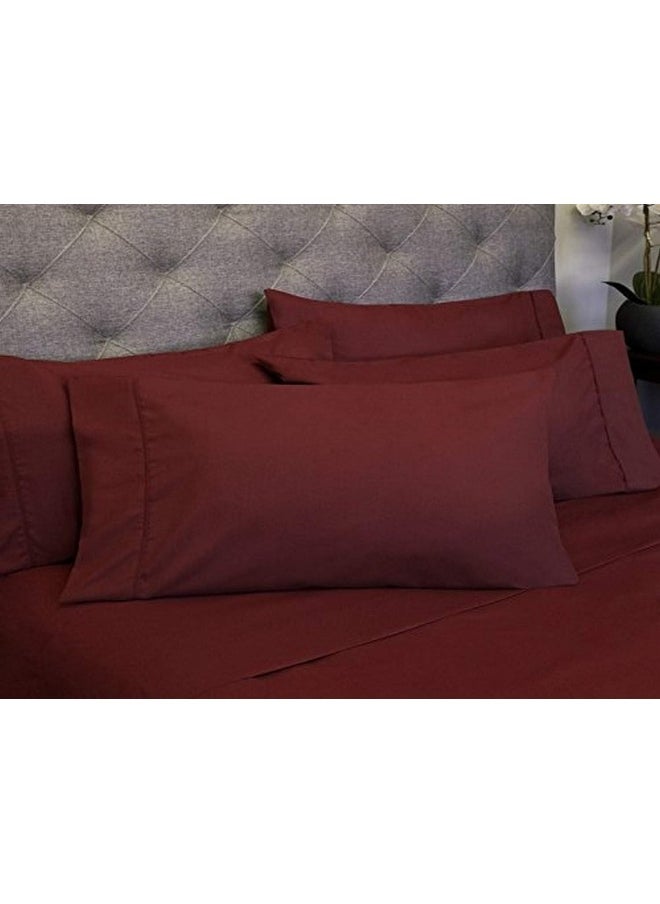 Sweet Home Collection Sweet Home Collection 6 Piece 1800 Count Olivia Branch Microfiber Bedroom Sheet Set, Queen, Burgundy 