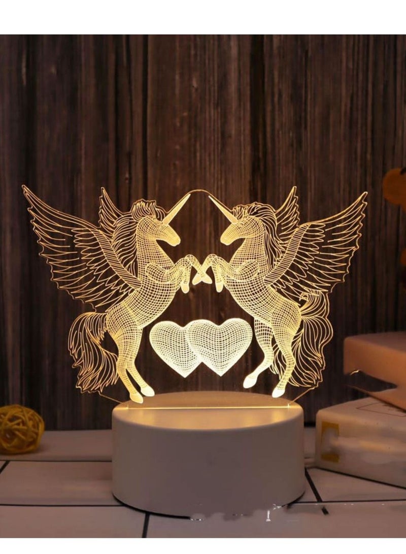 Loquat Creative 3D Nightlight Various Holiday Gifts USB Acrylic LED Ambience Sleeping Bedside Lamp 16 Kinds Of Color Touch Keys 
