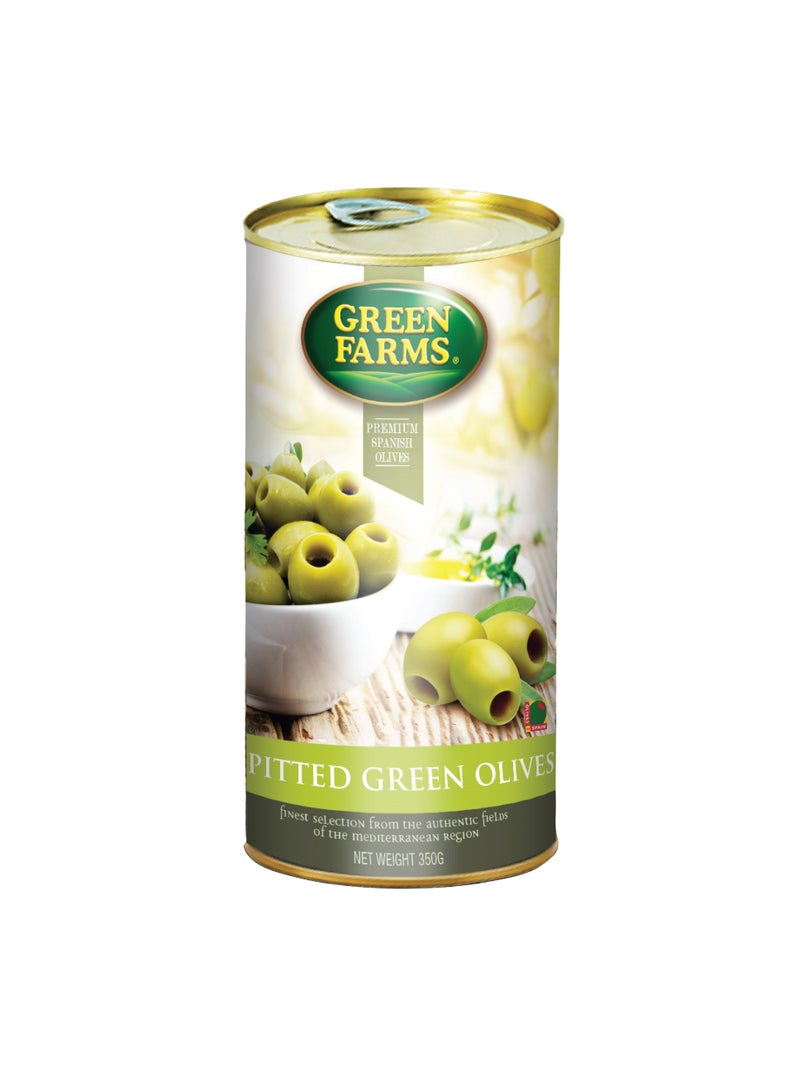 Green Farms Pitted Green Olives 350g - Image 1
