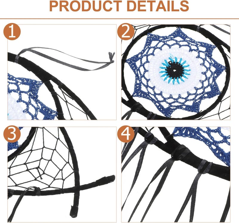 زينة جدارية على شكل صياد أحلام من نوع GALPADA Evil Eye Dreamcatcher، مناسبة لغرف النوم بأسلوب Boho السماوي - Image 3