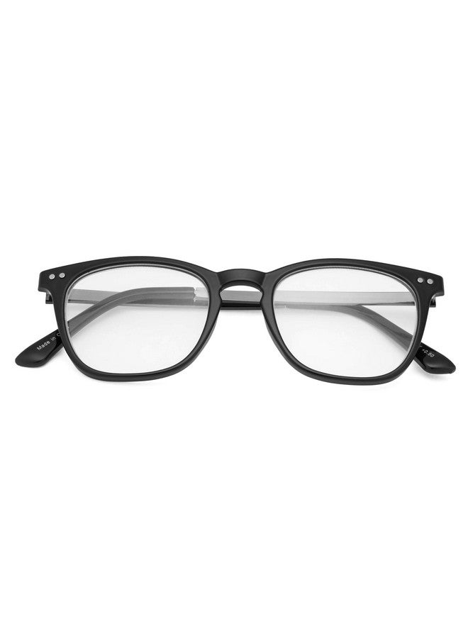 Eyekepper Readers Retro Square Plastic Frame Metal Arms Reading Glasses Black +3.5 - Image 2