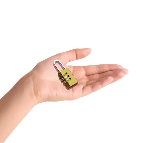 Volo 3 Digit Brass Re-Settable Combination Padlock/Password Lock/resettable Combination Lock for Travel Bags, Travel Lock. (3pcs) - Image 2