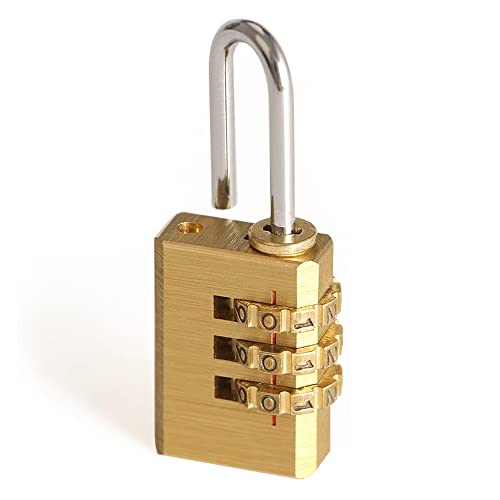 Volo 3 Digit Brass Re-Settable Combination Padlock/Password Lock/resettable Combination Lock for Travel Bags, Travel Lock. (3pcs) - Image 5